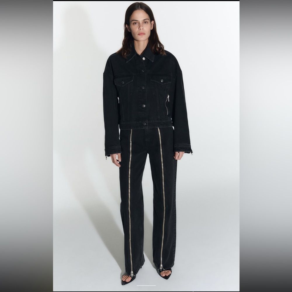 ZARA NEW WOMAN SS23 BLACK ZW THE FULL LENGTH JEANS REF:9632/057/075/17 - Picture 2 of 10